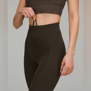 Lululemon Power Thru High Rise Tight 25” (With Pockets) Dark Olive.